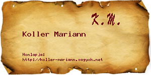 Koller Mariann névjegykártya